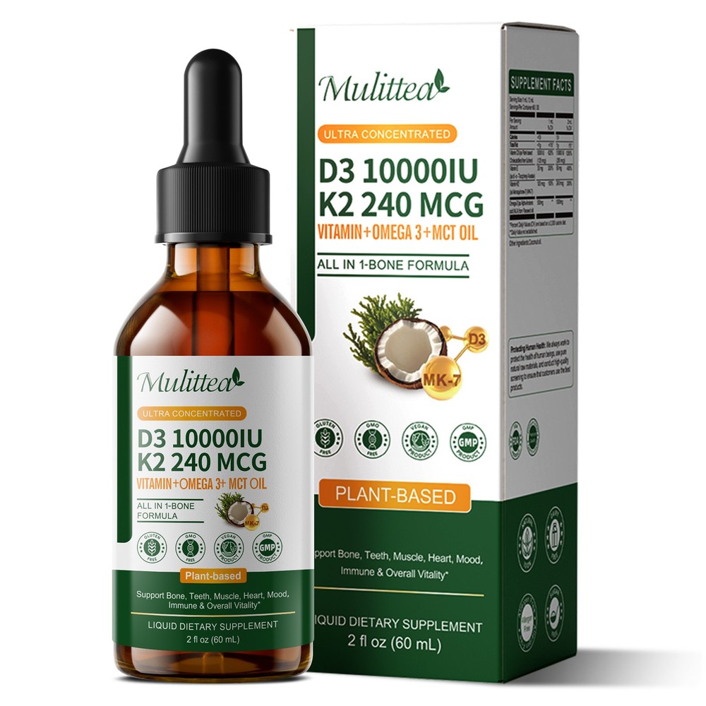 Liquid Vitamin D3 K2 10000 iu & 120mcg – Vitamin D with MK7 Vitamin K2 Drops