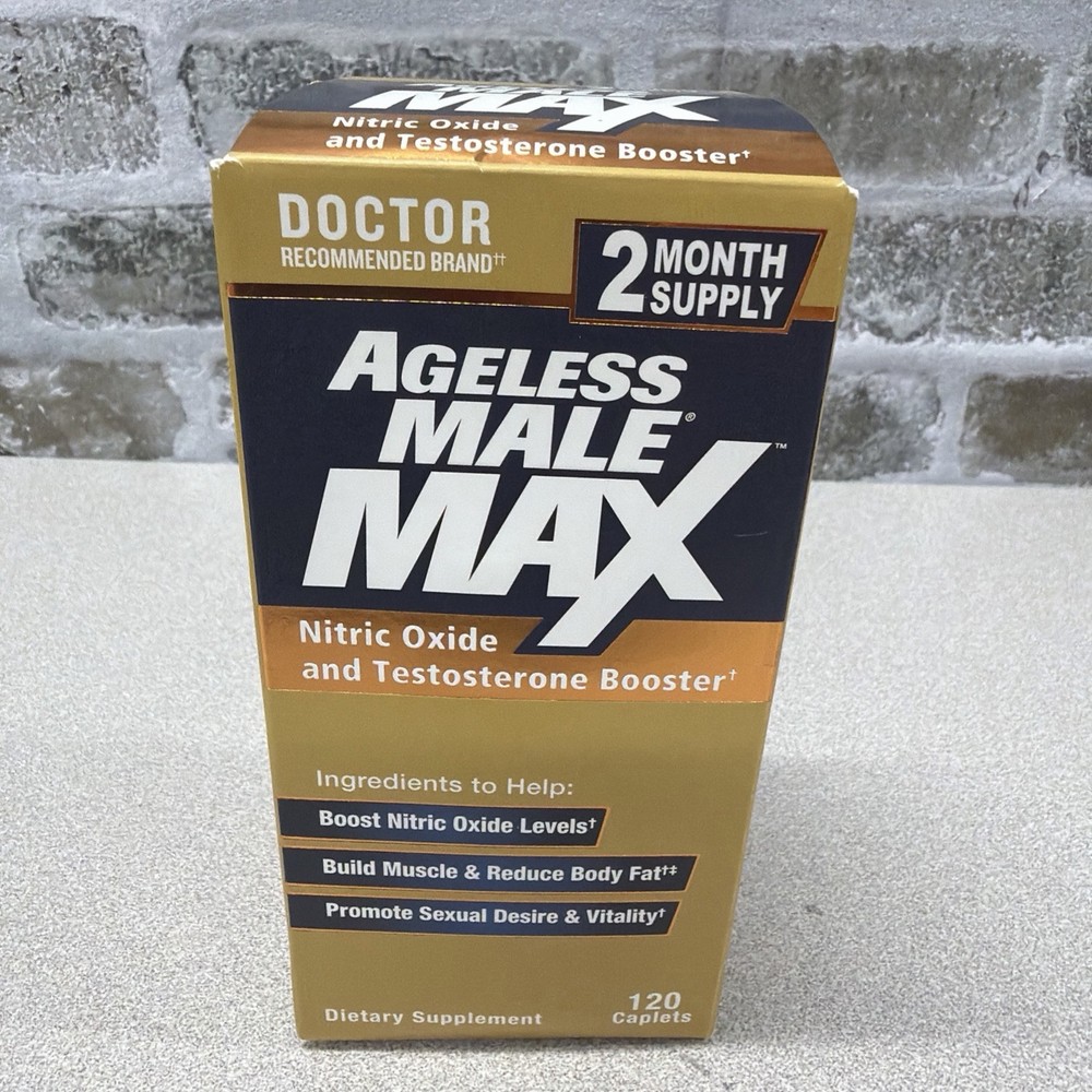 Ageless Male Max Total Testosterone and Nitric Oxide Booster – 120 Caplets