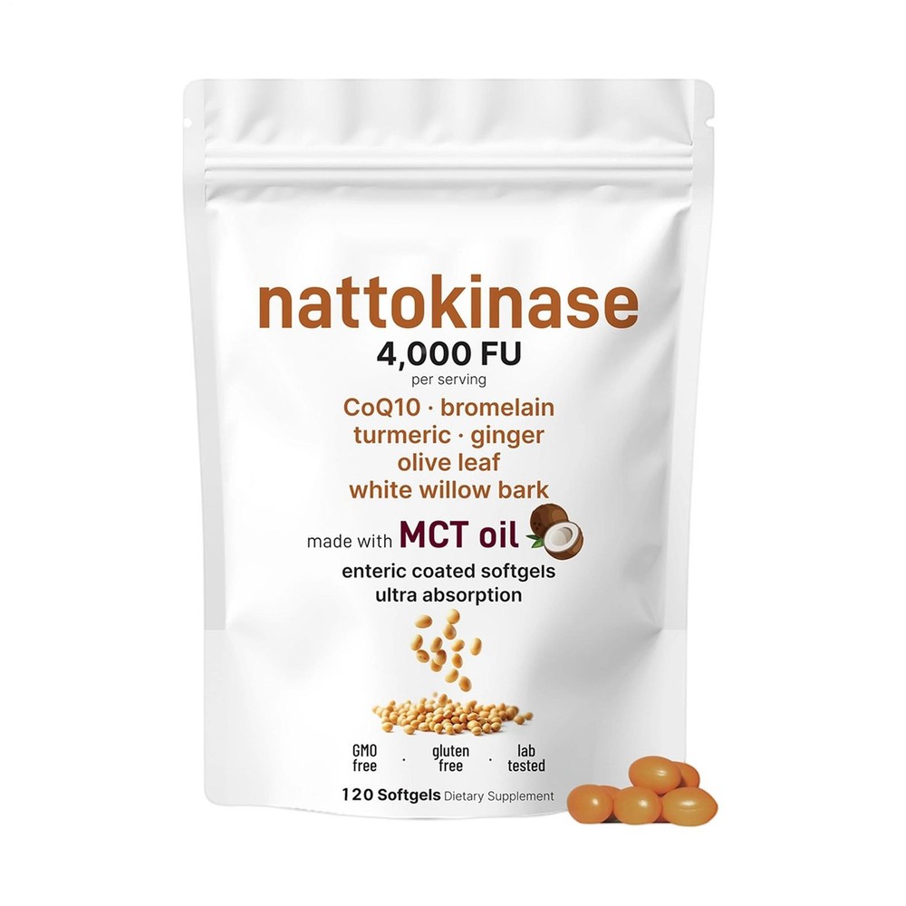 Nattokinase (4,000 FU) Equivalent 120 Capsules – Vegan-Friendly, GMO-Free latest