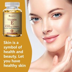 Natural Vitamin E 450 mg 1000 IU, Supports Skin Antioxidant Health, 120 Softgels