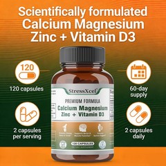 Strong Bones Supplement With Calcium Magnesium Zinc Vitamin D3 30/60/120Capsules