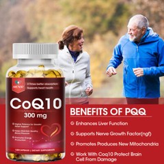 CoQ10 300mg 360 Softgels Coenzyme Q10 Supplement for Heart Health Non-GMO