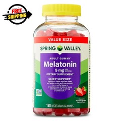 Spring Valley Melatonin Gummies 5 mg Strawberry Sleep Support 180 Count