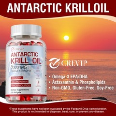 Antarctic Krill Oil 2000mg – Omega 3 EPA, DHA,Astaxanthin- Joints & Heart Health