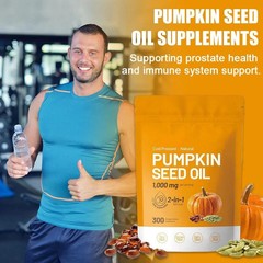 Pumpkin Seed Oil Saw Palmetto 1000 mg – Bladder Health, Immune Support 300 Pills