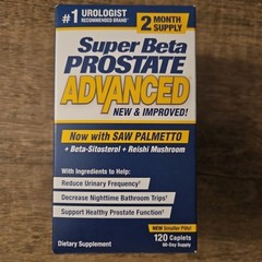 SuperBeta Prostate Advanced w/ Saw Palmetto Dietary Supplement 120 Cap Exp 2028+