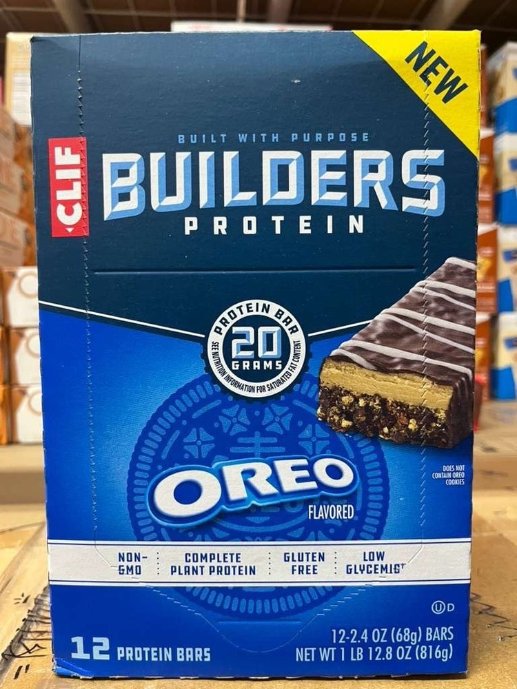 Clif Builder’s Protein Bars Oreo 12 Pack 2.4oz Each High Protein EXP 6/8/2026