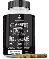Grass Supplements Ancestral Fed Beef Organ Supplement – Non-GMO, 180 Capsules
