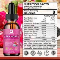 B Beworths Black Seed Oil Sea Moss Liquid Drops Detox Thyroid Cleanse Immune
