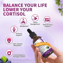 Cortisol Support Liquid Drop w/ Magnesium Ashwagandha -Balanced Adrenal Function