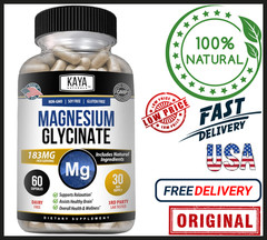 Magnesium Glycinate 183mg 60 Caps Chelated Sleep Stress Heart Muscle Non-GMO