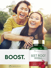 Beet Root Capsules | 8000 Mg | 120 Count | Non-Gmo and Gluten Free Supplement