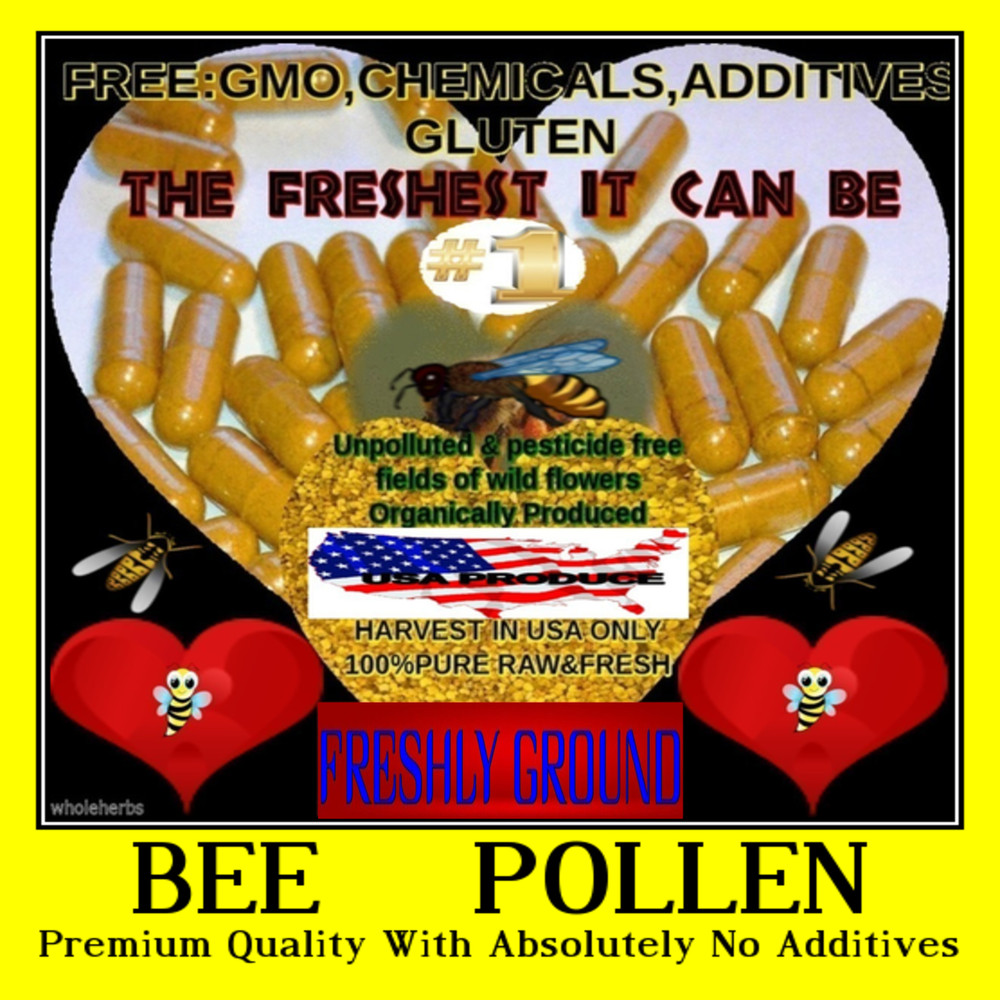 HONEY BEE POLLEN With Absolutely No Additives Raw USA Concentrated 100 V Capsule