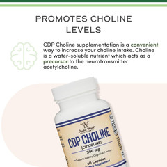 CDP Choline (Citicoline) Supplement, Pharmaceutical Grade, Third Party Tested (6