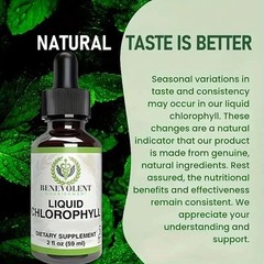 2 BOTTLES-Benevolent Nouris Chlorophyll Liquid Drops Detox, Internal Deodorizer