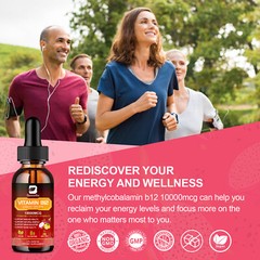 Extra Strength Vitamin B12 Liquid Vit B 12 Drops Energy Booster Methylcobalamin