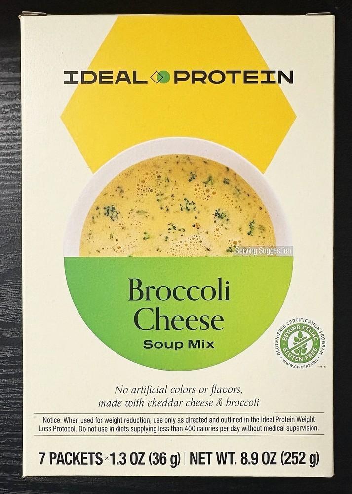 Ideal Protein Broccoli Cheese Soup Mix 1 Box (7 Servings) BB 02/28 FREE SHIP