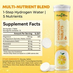 Hydrogen Tablets for Drinking Water: Molecular Hydrogen Tabs 12.4PPM with Mag…