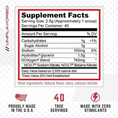 Purus Labs Noxygen – Unflavored Pre-Workout Accelerator, Nitric Oxide 40 Serving