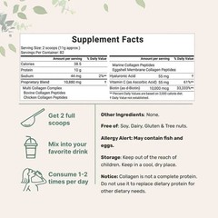 Type I II III V X Unflav – Micro Ingredients Multi Collagen Peptides Powder 16oz