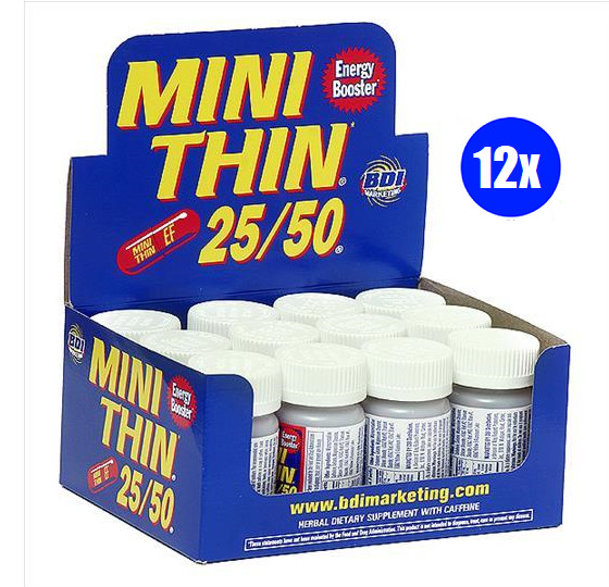 12x Bottles Mini Thin 25/50 Energy Booster Herbal Dietary Supplement
