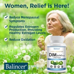 DIM (Diindolylmethane) 200 mg with BioPerine, Estrogen Balance, 30-120 Tablets