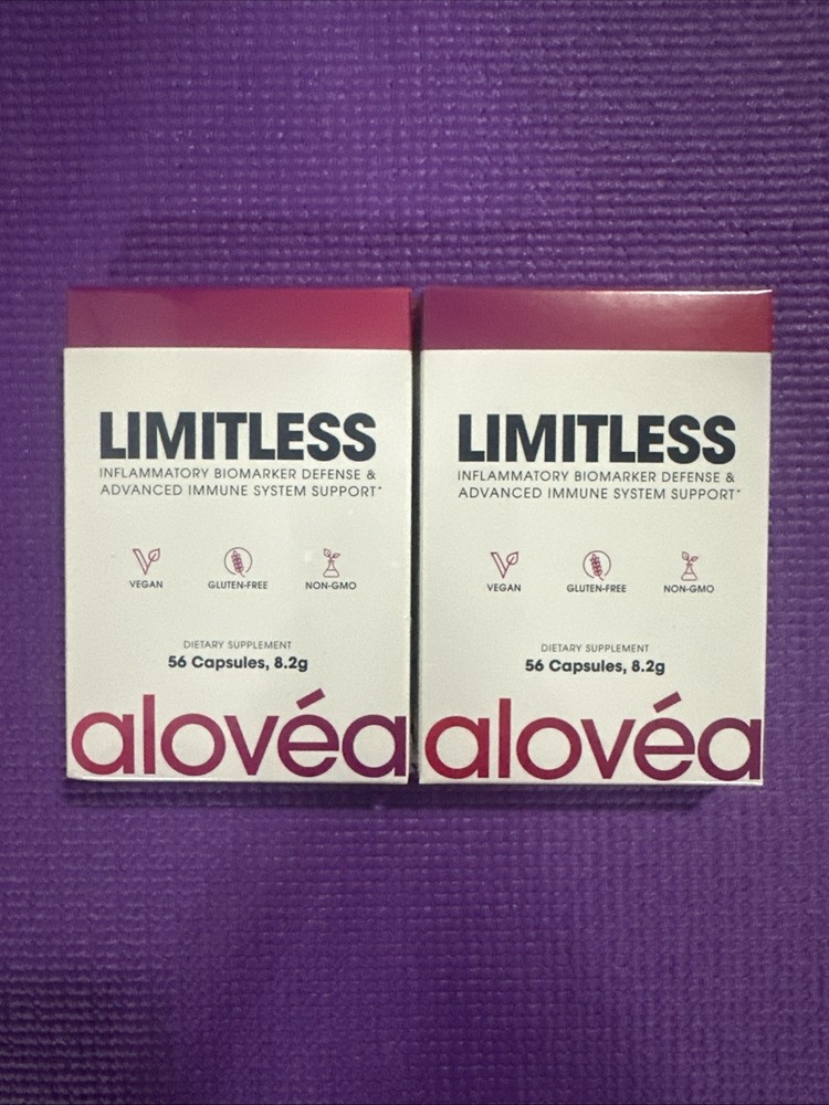 2x Alovéa Limitless inflammatory 56 Caps Exp 08/2027 New/Sealed