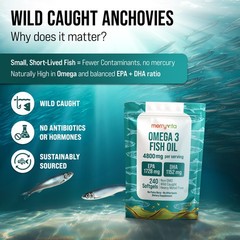 Omega 3 Fish Oil 4800 mg – EPA 1728 mg | DHA 1152 mg from Wild-Caught Anchovies