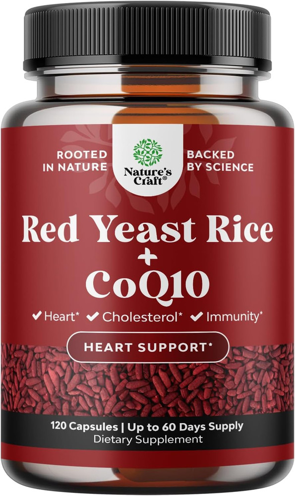Red Yeast Rice with Coq10 Supplement – Extra Strength Red Yeast Rice 1200 Mg. Ca