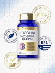 Citicoline CDP Choline | 1000mg | 60 Capsules | Highest Potency | by Carlyle