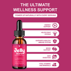 (3 Pack) Jelly Burn Weight Management Drops, JellyBurn Liquid Supplement (6oz)