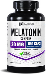 Melatonin 20mg Sleep Supplement L Theanine Valerian B6 150 Veg Caps – US