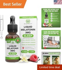Fast-Acting Liquid Melatonin Drops 3mg for Adults & Kids – Berry Vanilla Bliss