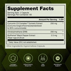 DIM 3+ Vegan Capsules – 60 Count | Supports Estrogen Metabolism & Detox | Antiox