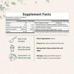 Micro Ingredients Multi Collagen Peptides Powder – Types I,II,III,V,X, 1lb
