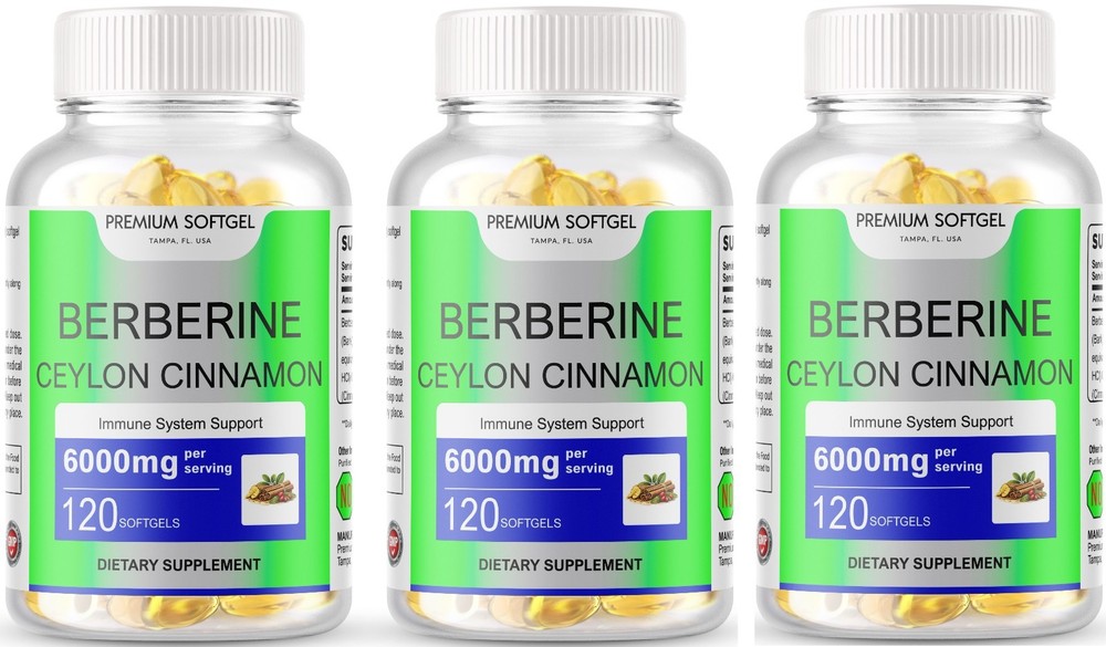 360 Softgels Berberine with Ceylon Cinnamon 5000mg