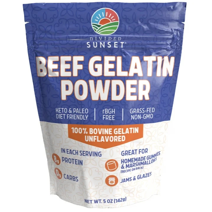 Divided Sunset, Unflavored Beef Gelatin Powder, 5 oz (142 g) Free Shipping