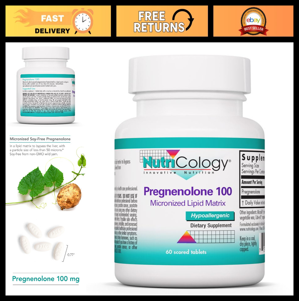 Micronized Pregnenolone 100mg – Hormone Support for Stress & Well-Being – 60 Tab