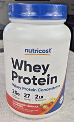 Nutricost Whey Protein Isolate (2 LB) Strawberry Banana Flavored exp 07/2028