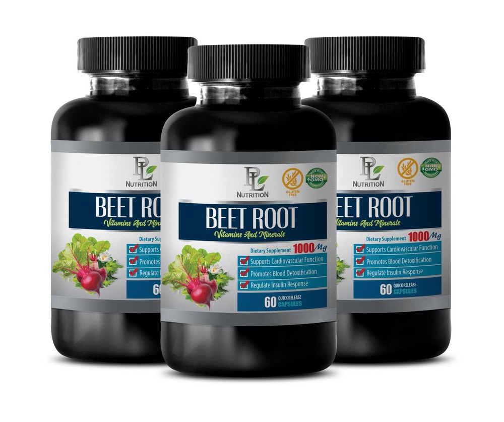 athletic performance blend – BEET ROOT 1000mg – organic nitric oxide 3 Bottles