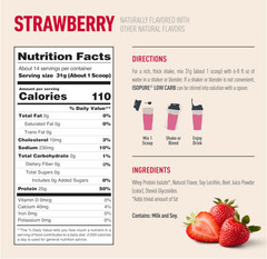 Isopure Low Carb Whey Protein Isolate, Strawberry, 1 lb, 14 Servings