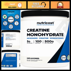 Micronized Creatine Monohydrate Powder 500g – 100 Servings, 5000mg Per Serving