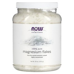 Now Foods Solutions Magnesium Flakes 100 Pure 54 oz 1531 g Not Tested on Animals