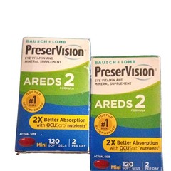2x PreserVision AREDS 2 120 Softgels, Exp 10/2026