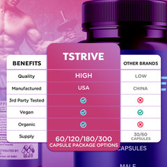 (2 Pack) Tstrive Advanced Male Health Support Supplement Tst Rive 120 Capsules