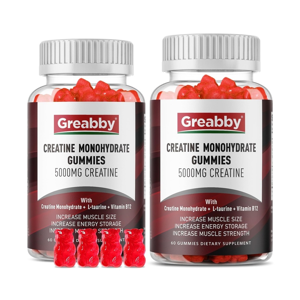 Creatine Monohydrate Gummies – 5g Creatine Monohydrate for Women & Men, L-Tau…
