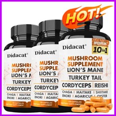 Mushroom 11500mg Capsules-10 in 1 Blend-Nootropic Complex – Brain, Energy, Focus