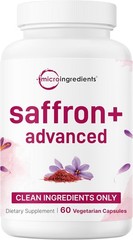 Micro Ingredients Saffron+ Advanced Supplements – 60 Veggie Capsules，10，1，in