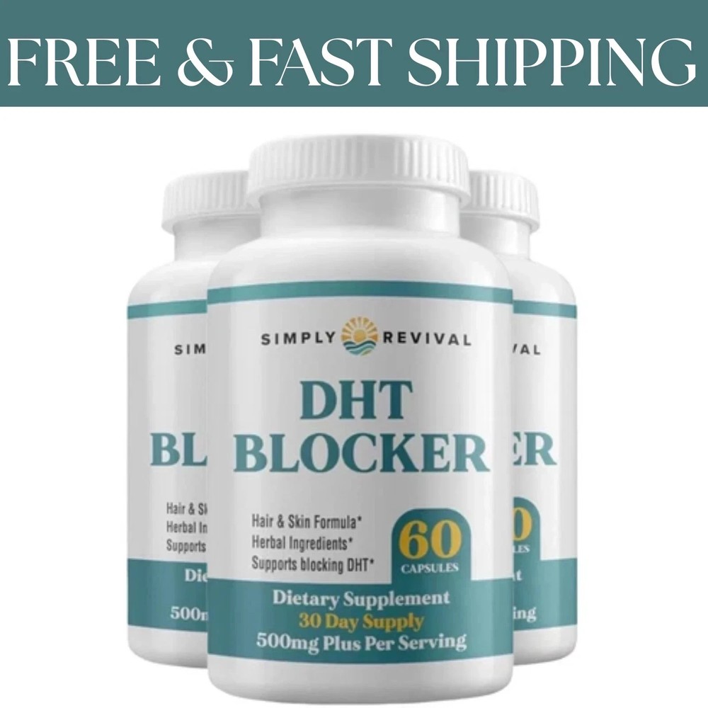 3-Pack Simply Revival DHT Blocker – Promote Healthy Hair Growth – 180 Capsules