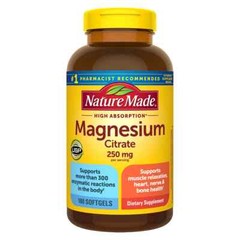 Nature Made Magnesium Citrate 250 Mg. 180 Softgels EXP 02/2026